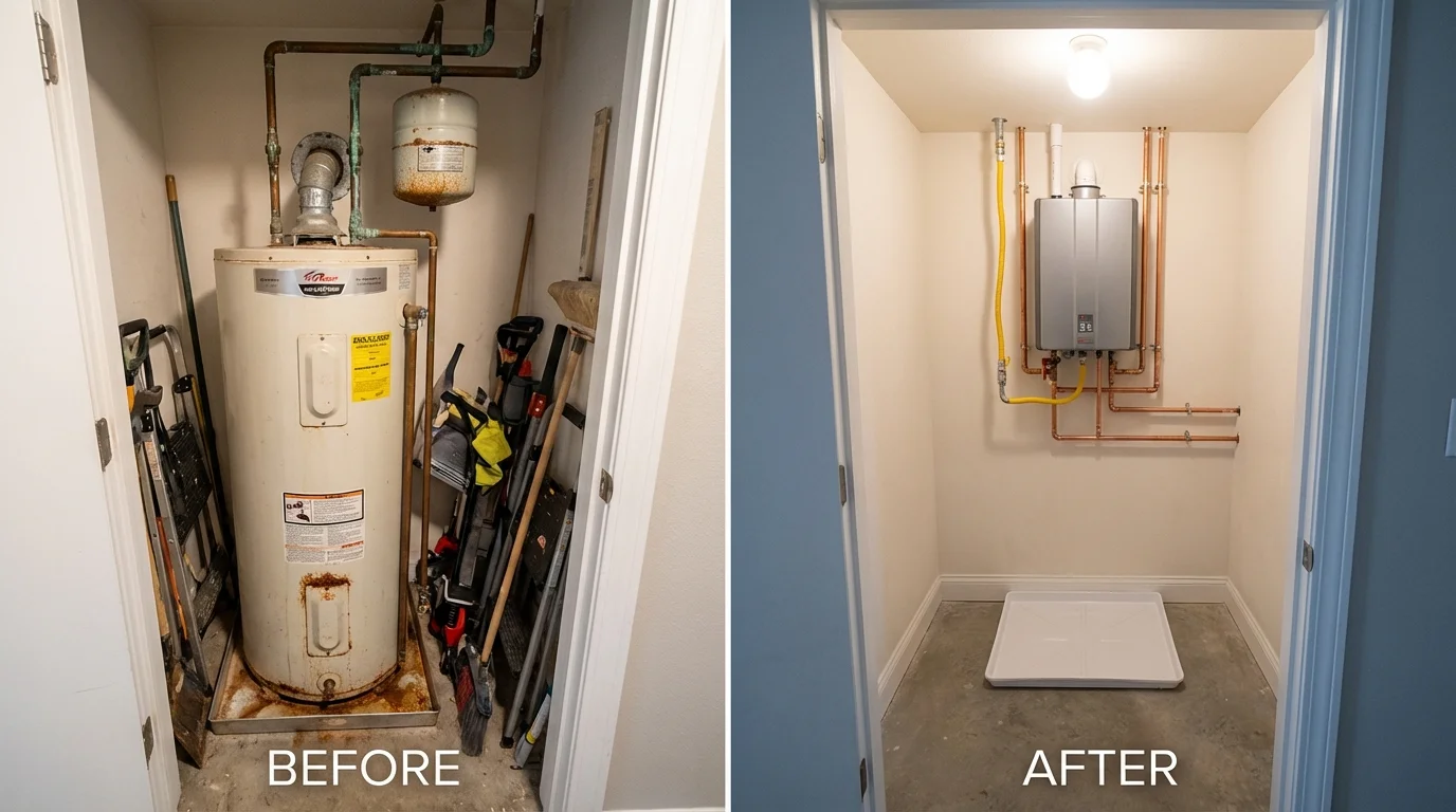 Tank water heater versus wall-mounted tankless unit comparison for Silverton, TX homeowners